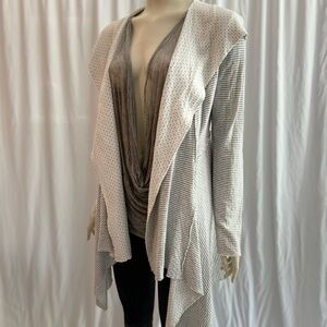 Like new! Cut Loose cotton cardigan dots and stripes hooded and long. Small.